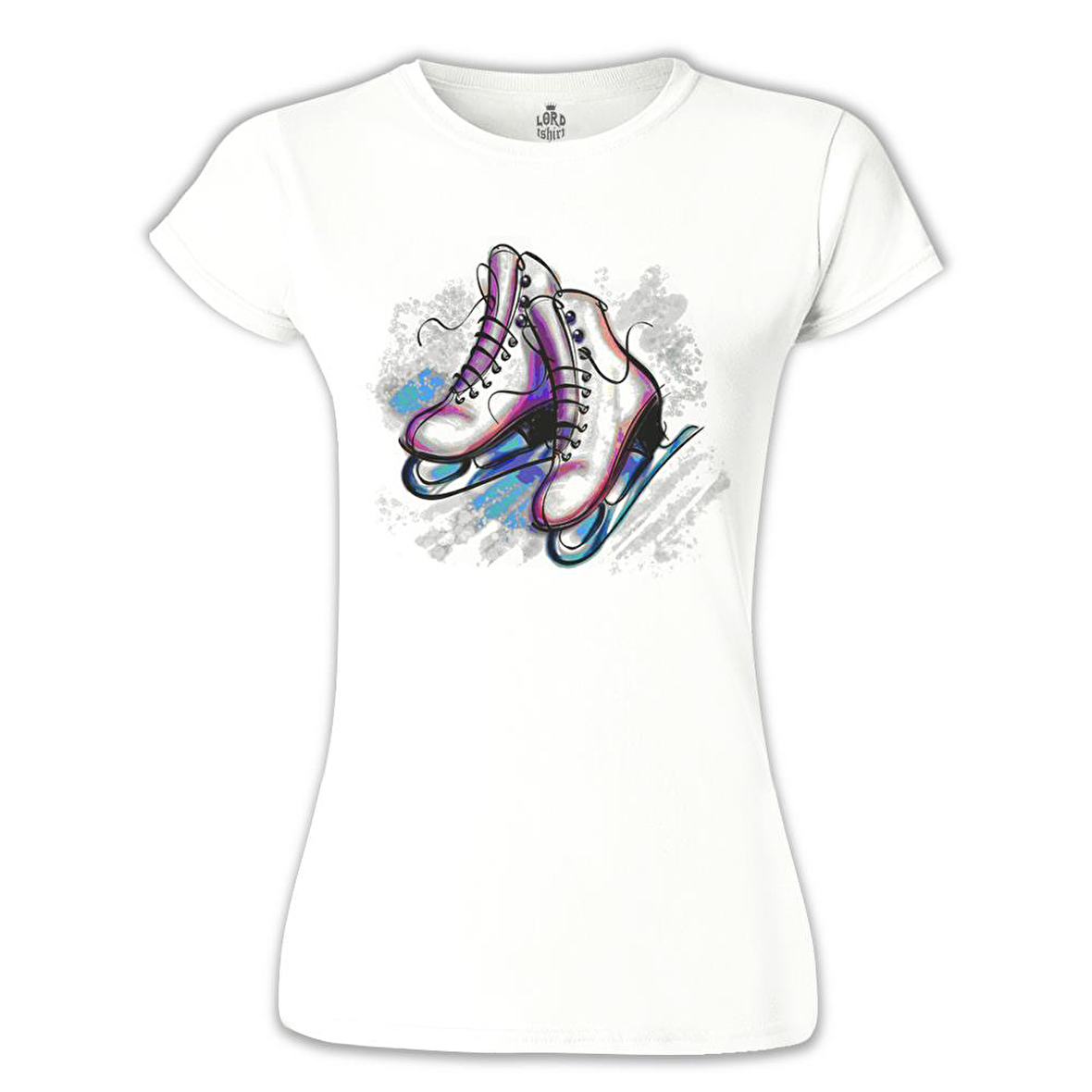 Buz Pateni Beyaz Kadın Tshirt