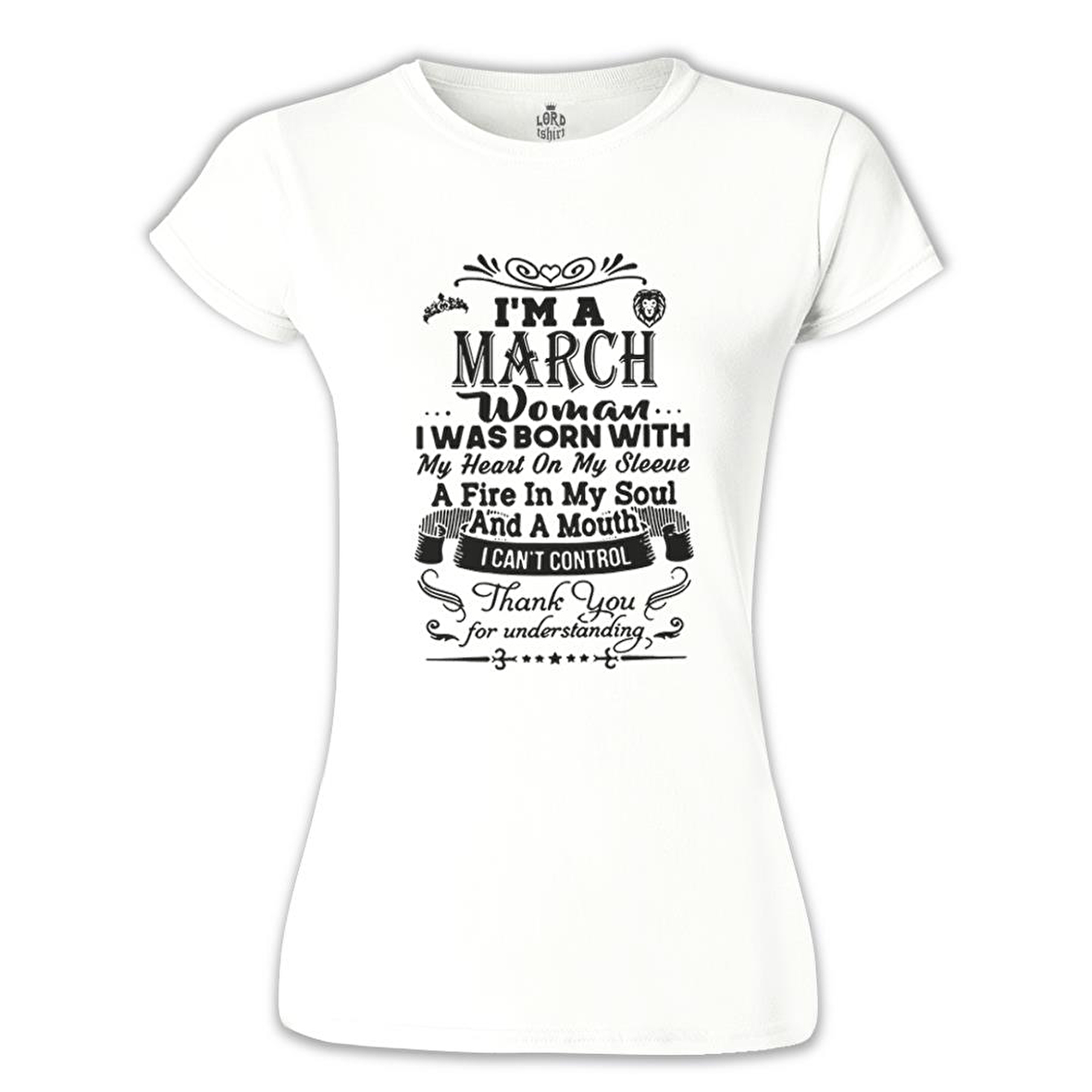 Burç - March Woman Beyaz Kadın Tshirt