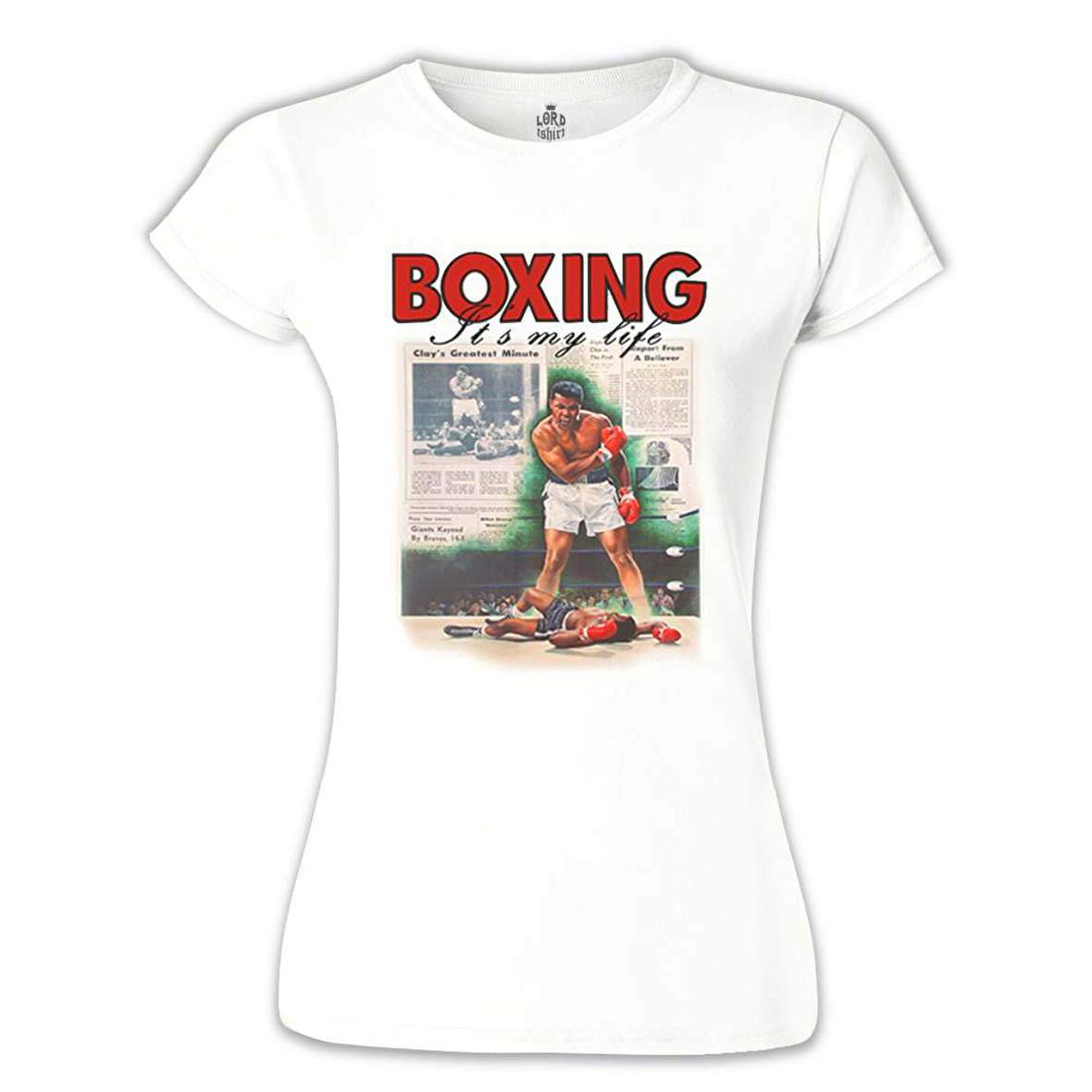 Muhammad Ali - My Life Beyaz Bayan Tshirt