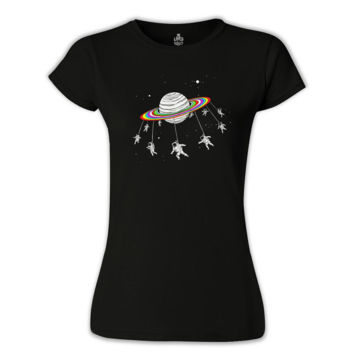 Swing Astronot Siyah Bayan Tshirt