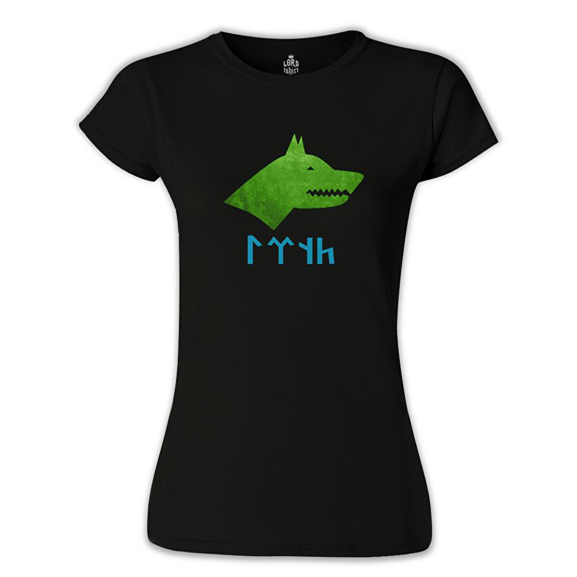 Göktürk Kurt 2 Siyah Bayan Tshirt