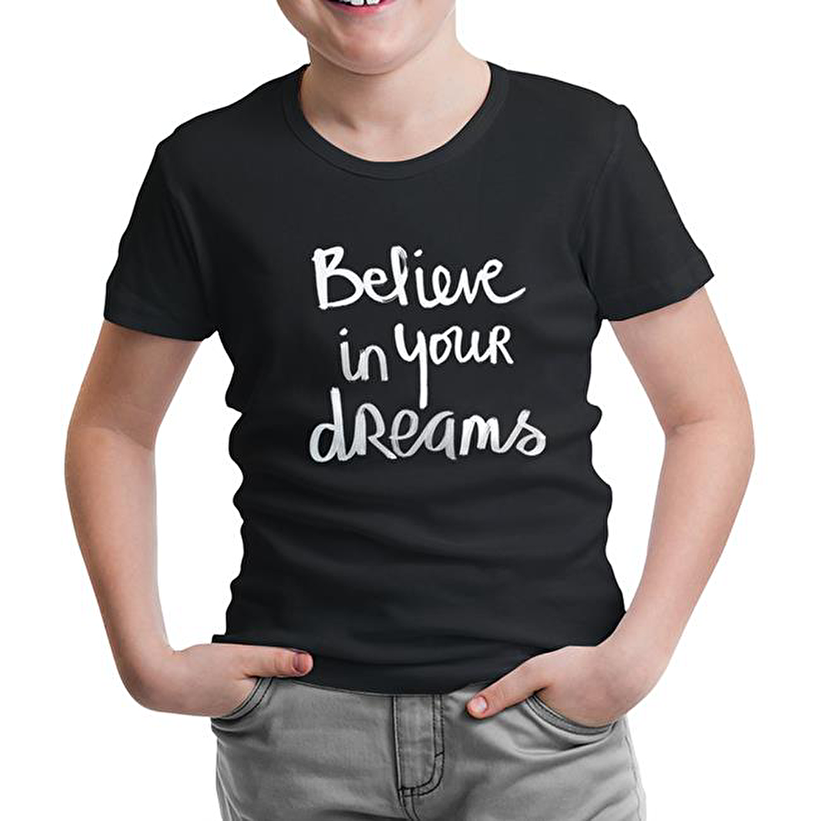 Dream Believing  Siyah Çocuk Tshirt