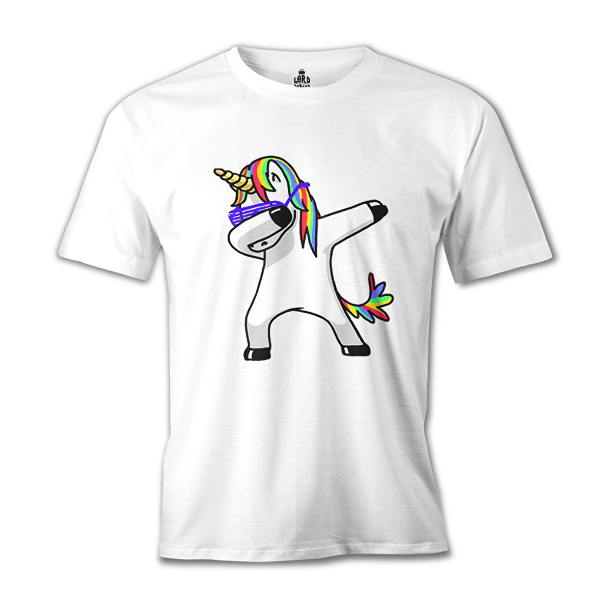Unicorn - Rainbow Beyaz Erkek Tshirt