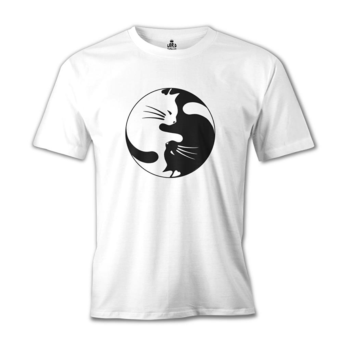 Yin Yang - Kedi Beyaz Erkek Tshirt