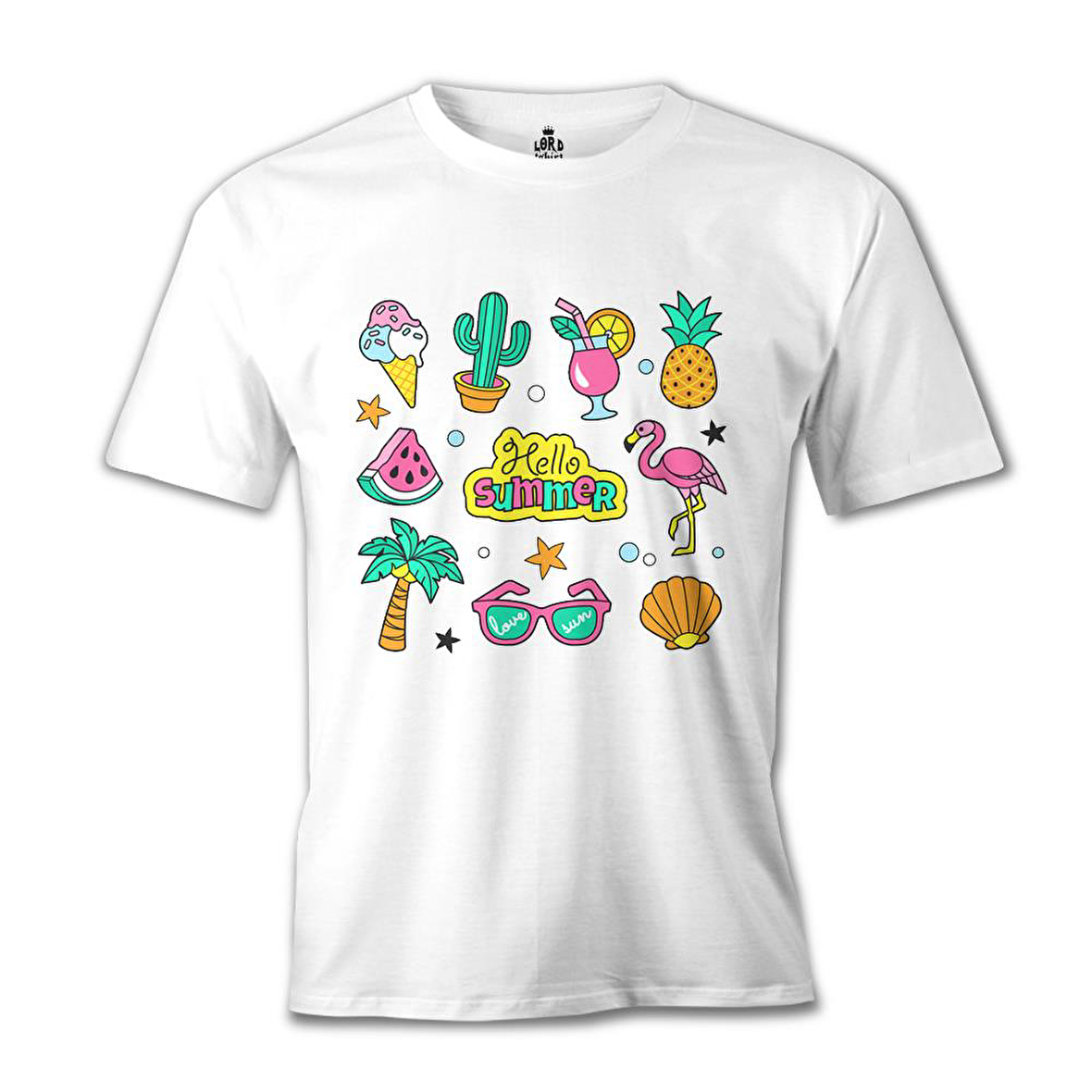 Hello Summer Beyaz Erkek Tshirt