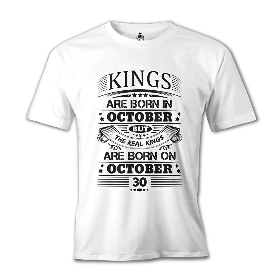 Real Kings Born on October - Date Beyaz Erkek Tshirt