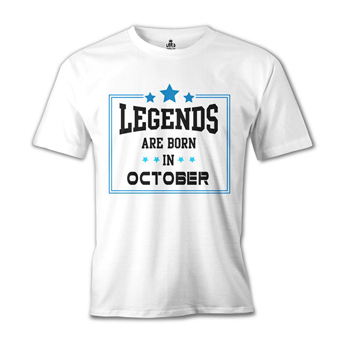 Legends Born in October - Star Beyaz Erkek Tshirt