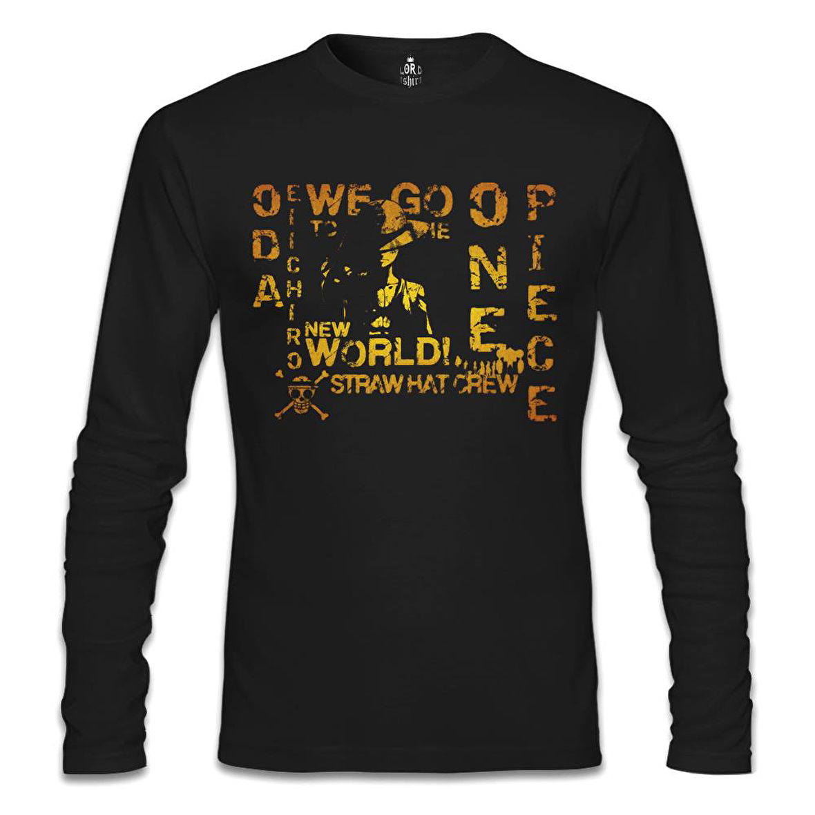 One Piece - Straw Hat Siyah Erkek Sweatshirt