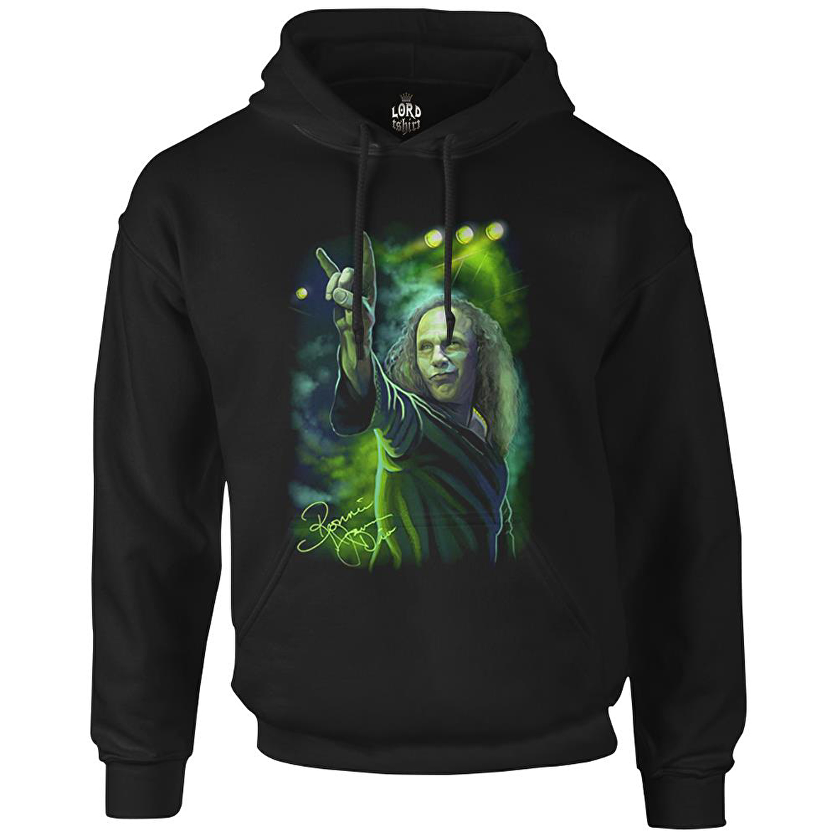 Ronnie James Dio Siyah Erkek Fermuarsız Kapşonlu