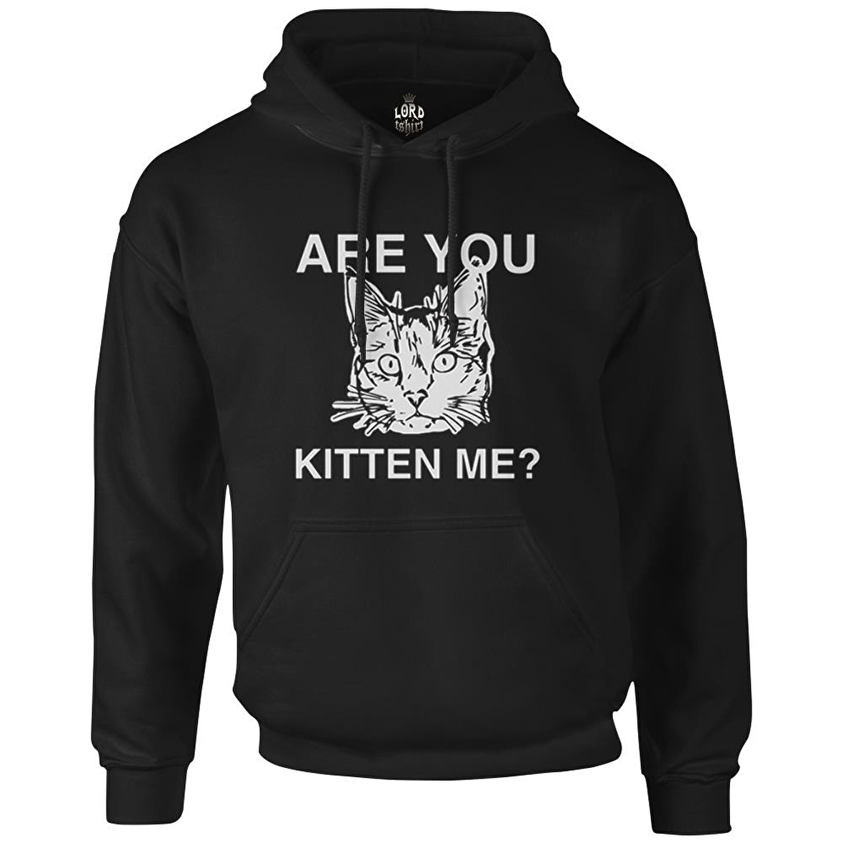 Are You Kitten Me Siyah Erkek Fermuarsız Kapşonlu