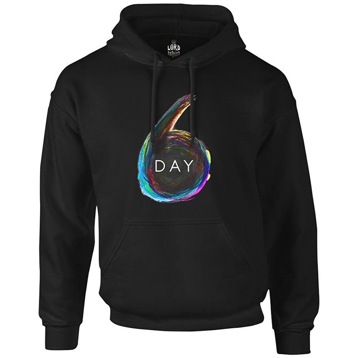 Day6 - Logo Siyah Erkek Fermuarsız Kapşonlu
