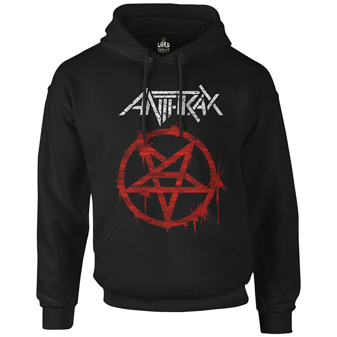 Anthrax - Logo Siyah Erkek Fermuarsız Kapşonlu