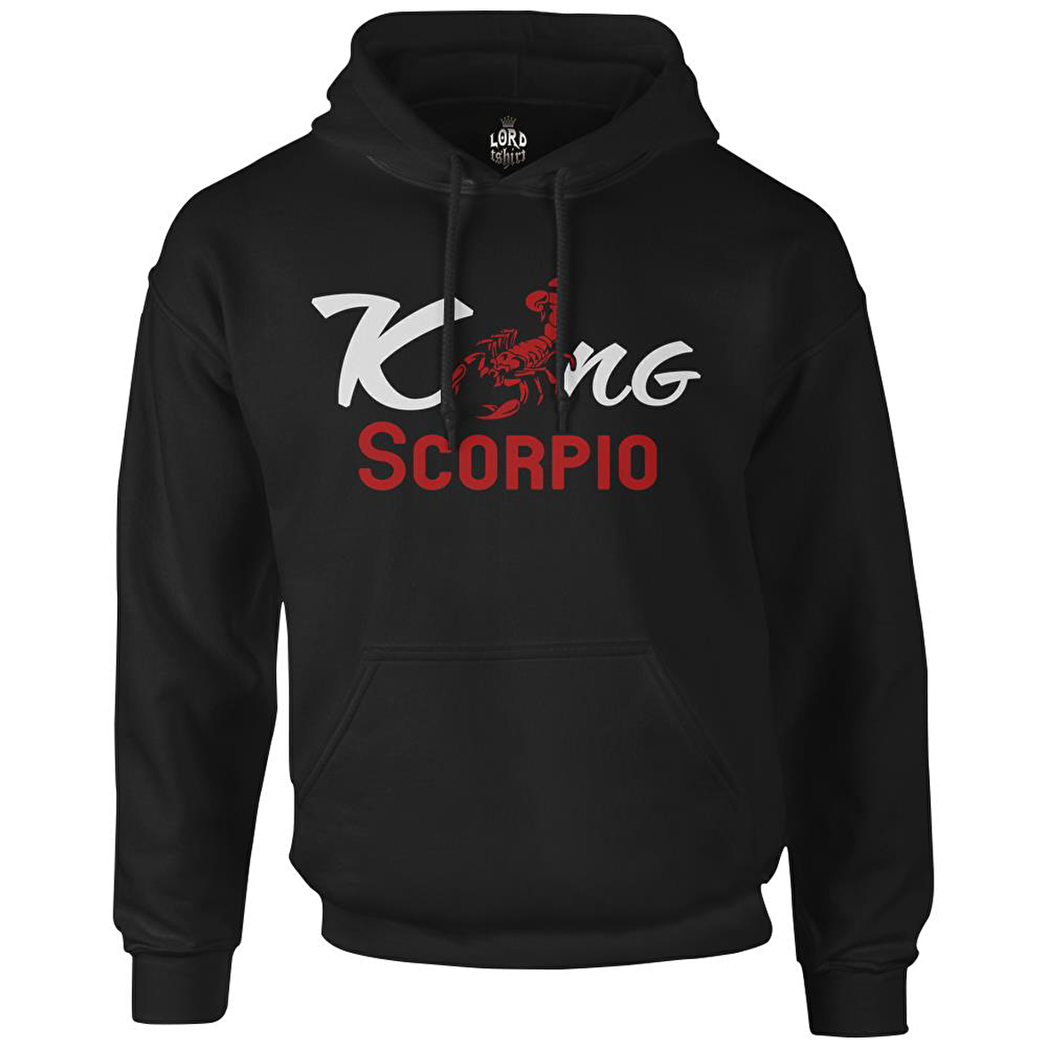 Burç - Scorpio King Siyah Erkek Fermuarsız Kapşonlu