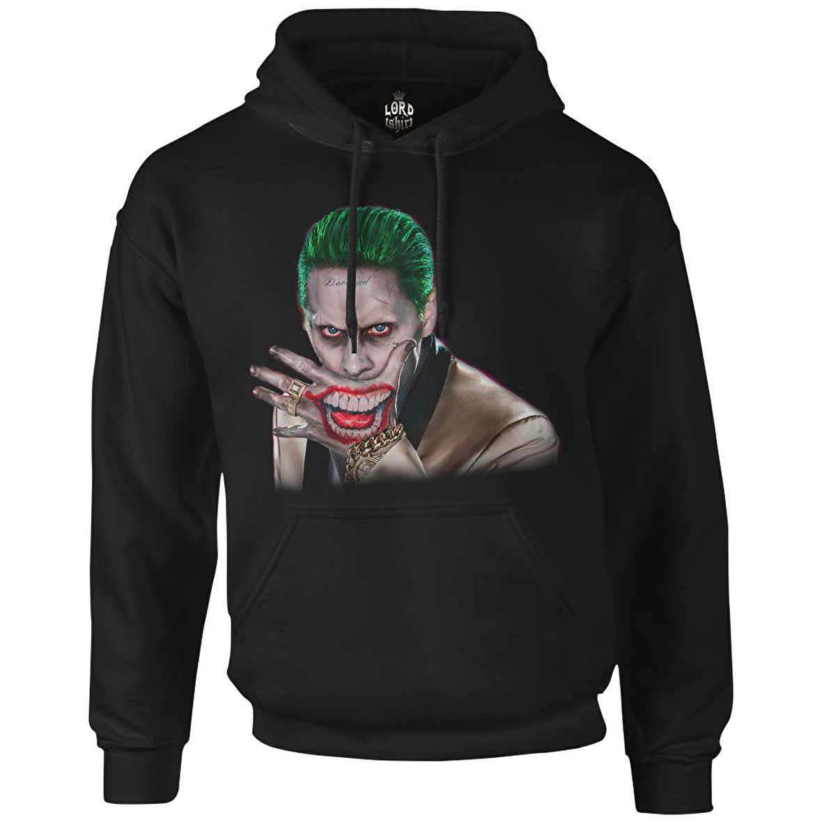 Suicide Squad - Joker Hand Siyah Erkek Fermuarsız Kapşonlu