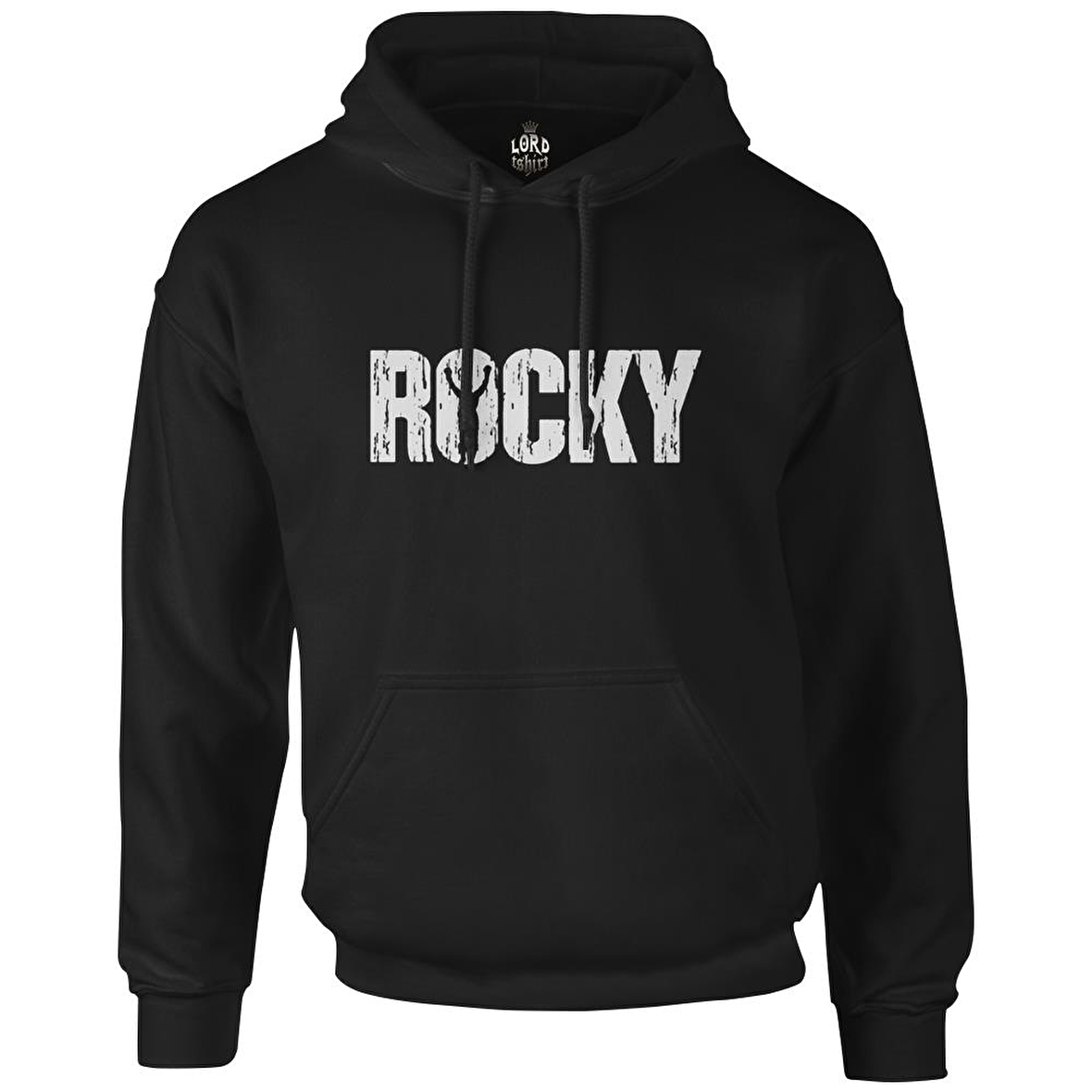 Rocky - Win Siyah Erkek Fermuarsız Kapşonlu