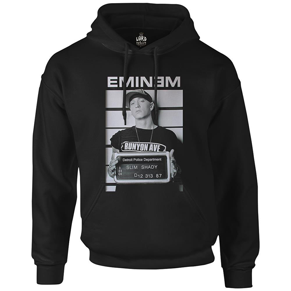 Eminem - Detroit Siyah Erkek Fermuarsız Kapşonlu