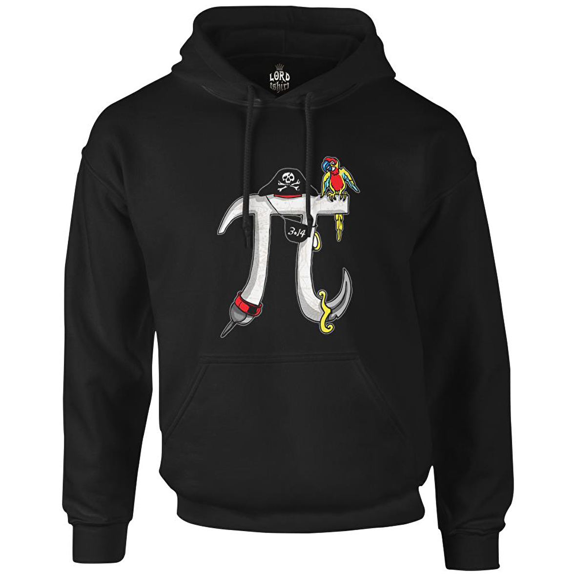 Matematik - Pi 4 Siyah Erkek Fermuarsız Kapşonlu