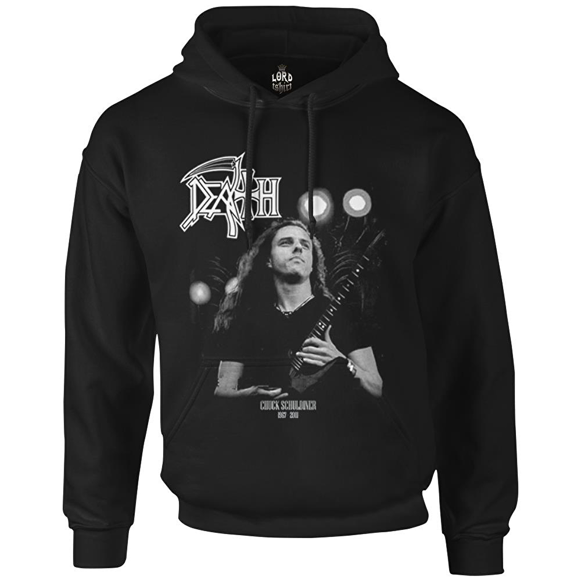 Death - Chuck Schuldiner Siyah Erkek Fermuarsız Kapşonlu