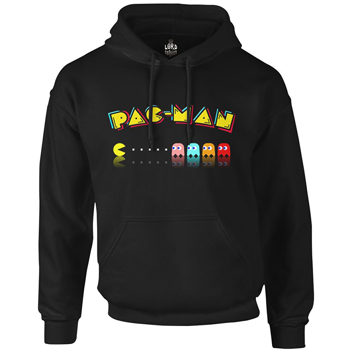 Pac-Man - Enemy Siyah Erkek Fermuarsız Kapşonlu