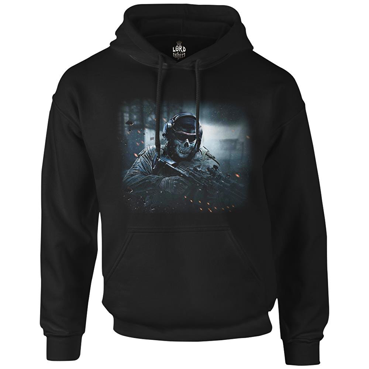 Call of Duty - Cod Ghosts Siyah Erkek Fermuarsız Kapşonlu