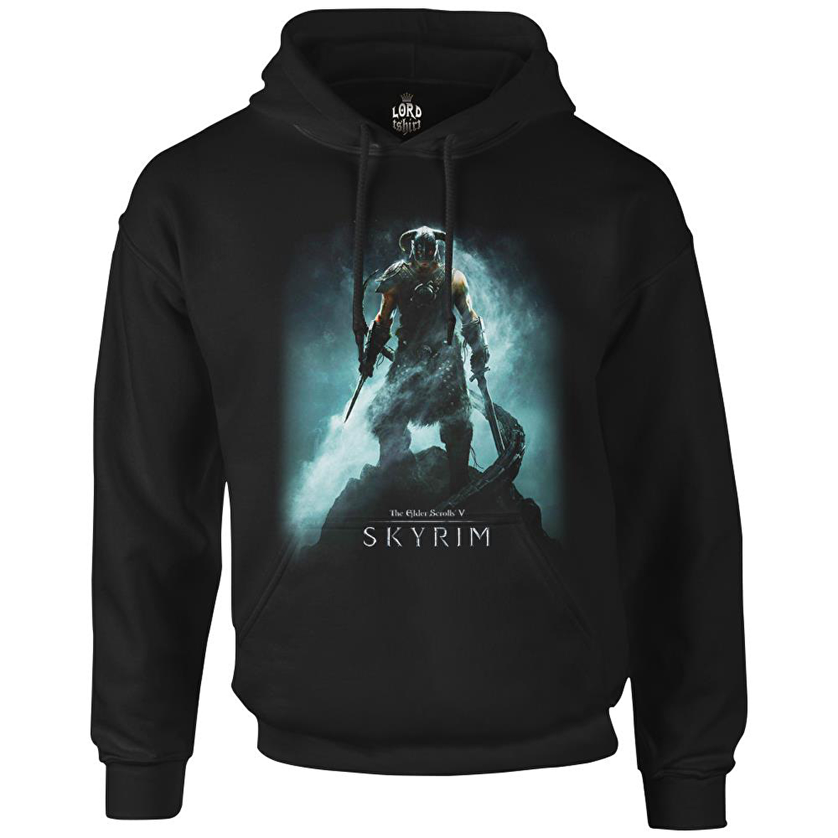 Skyrim - Dawnguard Siyah Erkek Fermuarsız Kapşonlu