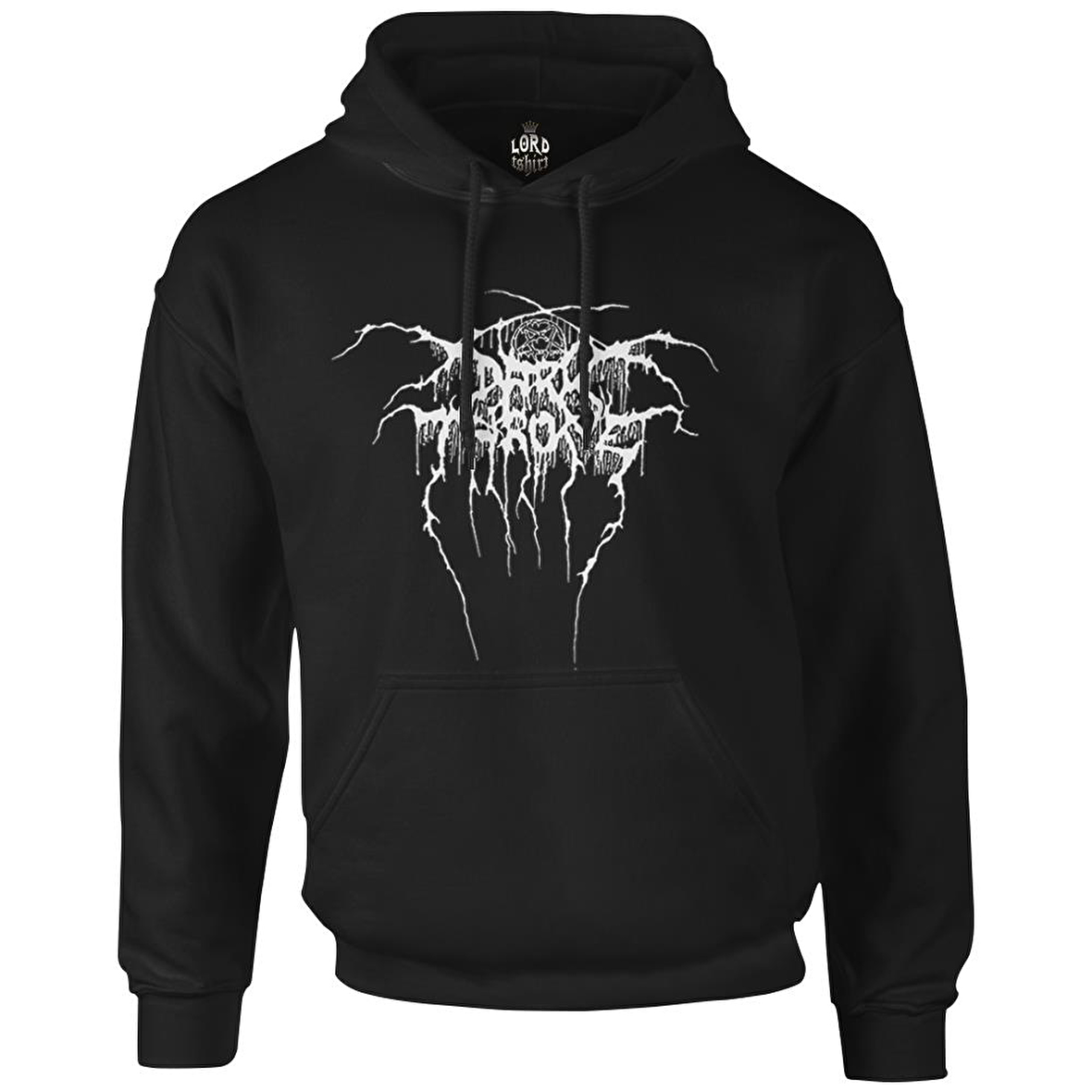 Dark Throne Siyah Erkek Fermuarsız Kapşonlu