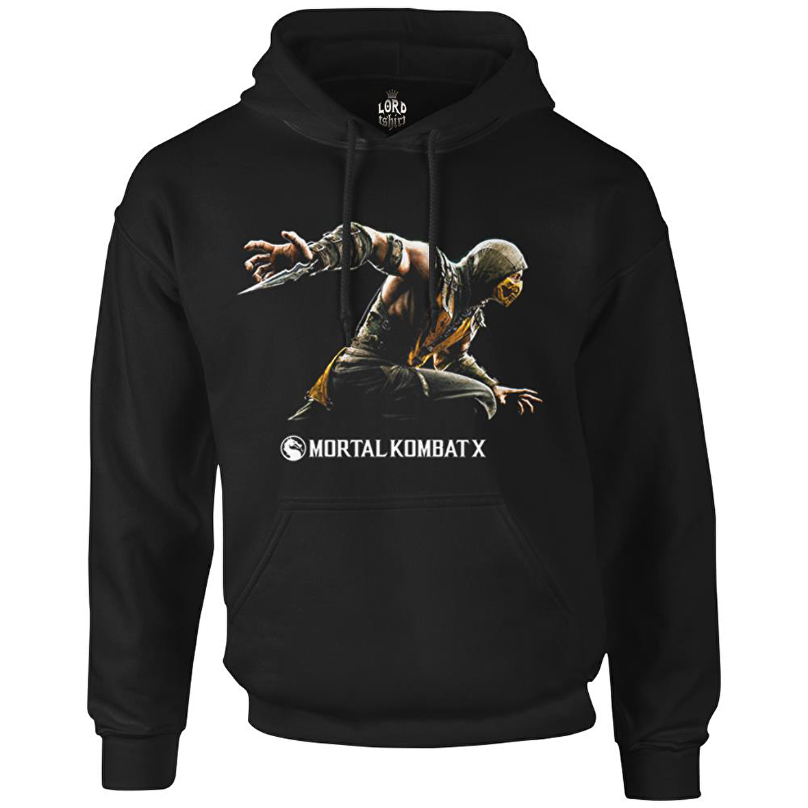 Mortal Combat X Siyah Erkek Fermuarsız Kapşonlu