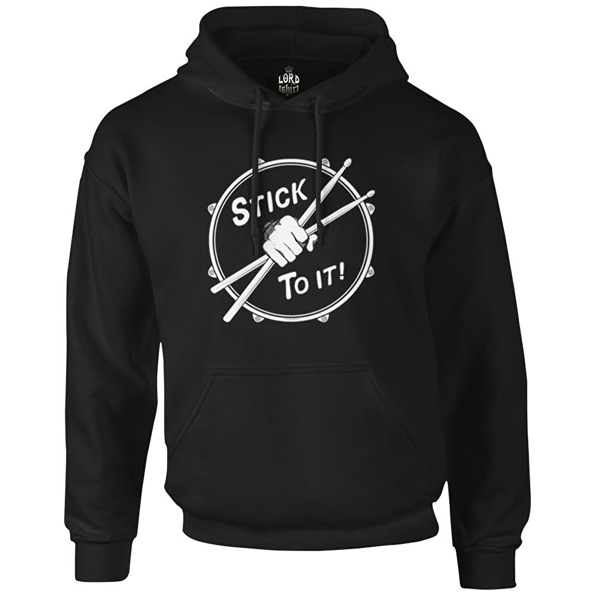 Drummer - Stick To It Siyah Erkek Fermuarsız Kapşonlu