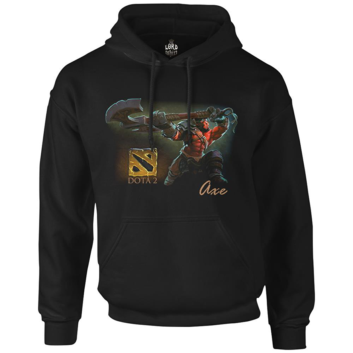 Dota 2 - Axe Siyah Erkek Fermuarsız Kapşonlu