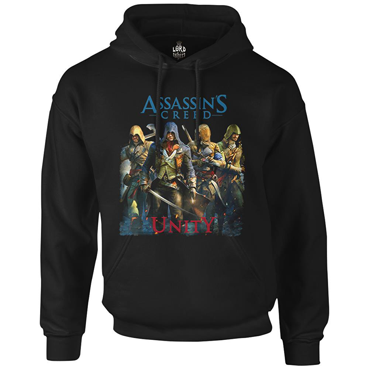 Assassin's Creed Unity 2 Siyah Erkek Fermuarsız Kapşonlu