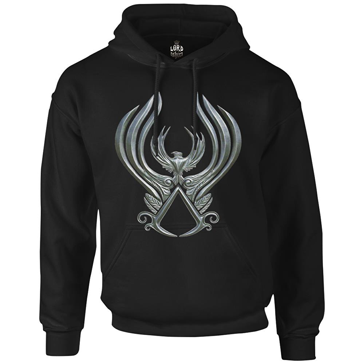 Assassin's Creed - Wings Siyah Erkek Fermuarsız Kapşonlu