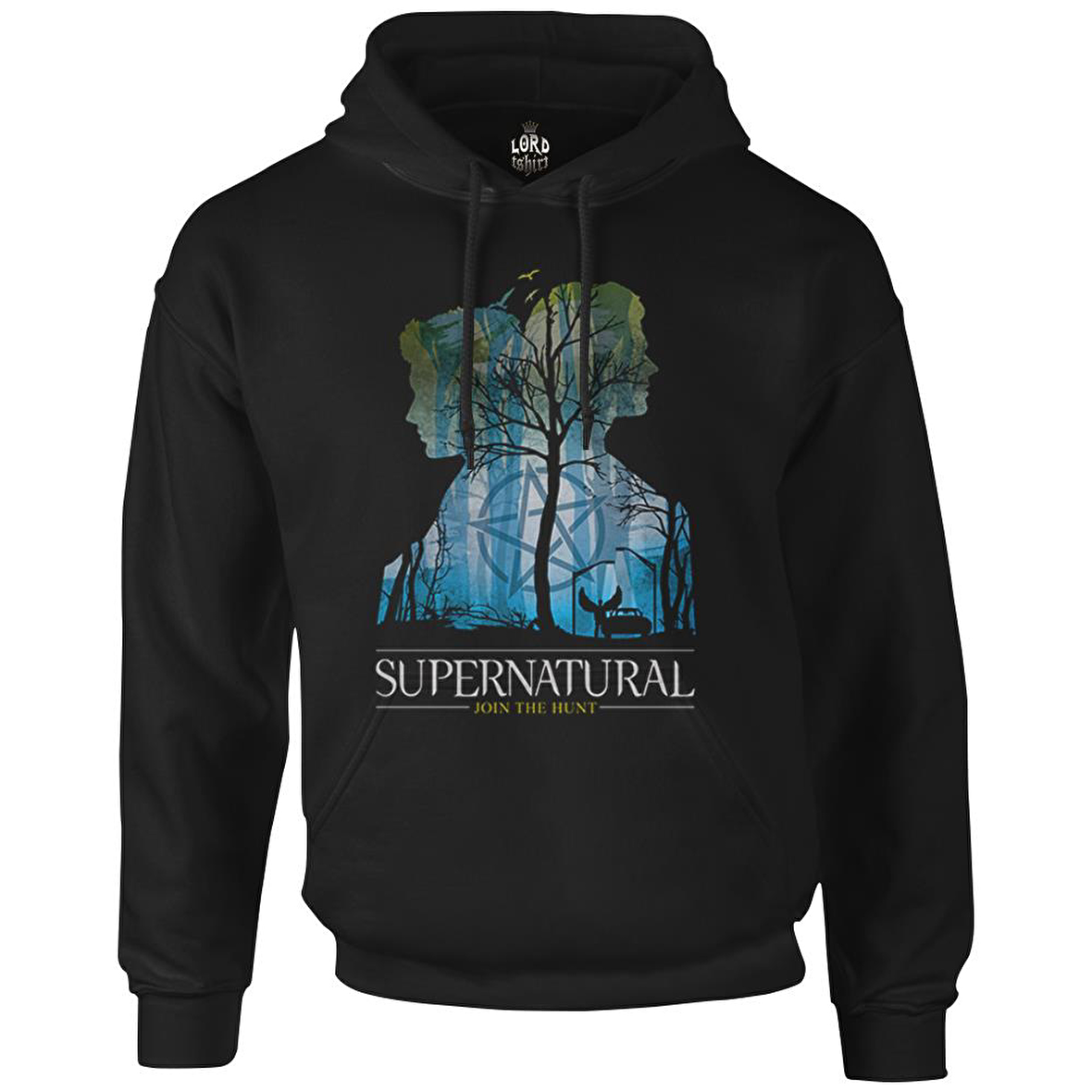 Supernatural - Impala Siyah Erkek Fermuarsız Kapşonlu