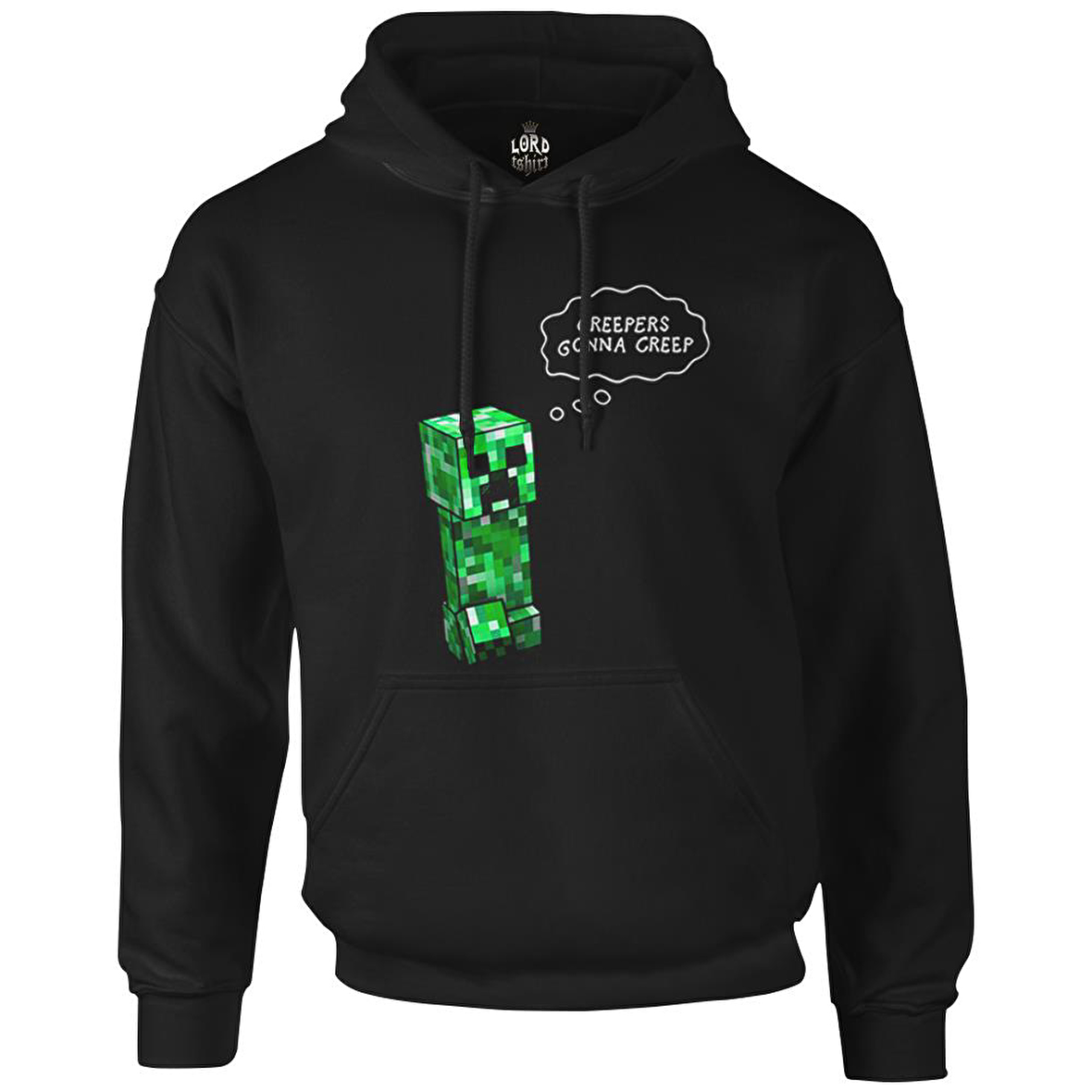 Minecraft - Creepers Gonna Creep Siyah Erkek Fermuarsız Kapşonlu