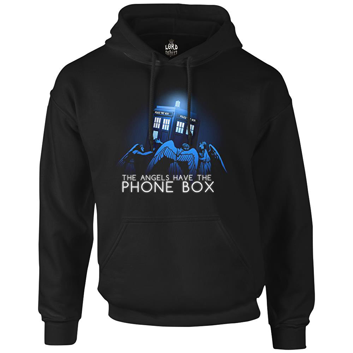 Doctor Who - Angels Have The Phone Box Siyah Erkek Fermuarsız Kapşonlu