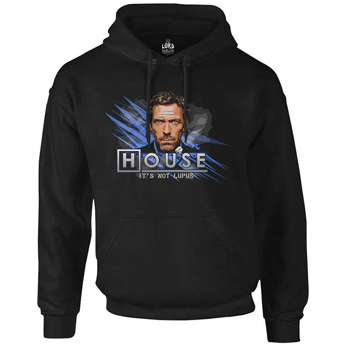 House - It's Not Lupus Siyah Erkek Fermuarsız Kapşonlu