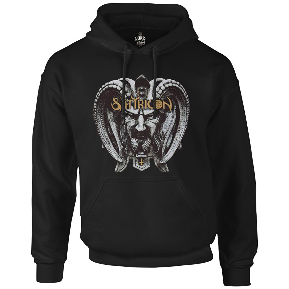 Satyricon Siyah Erkek Fermuarsız Kapşonlu