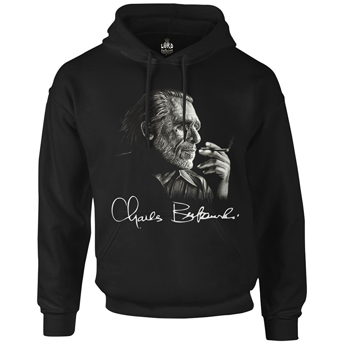 Charles Bukowski Siyah Erkek Fermuarsız Kapşonlu