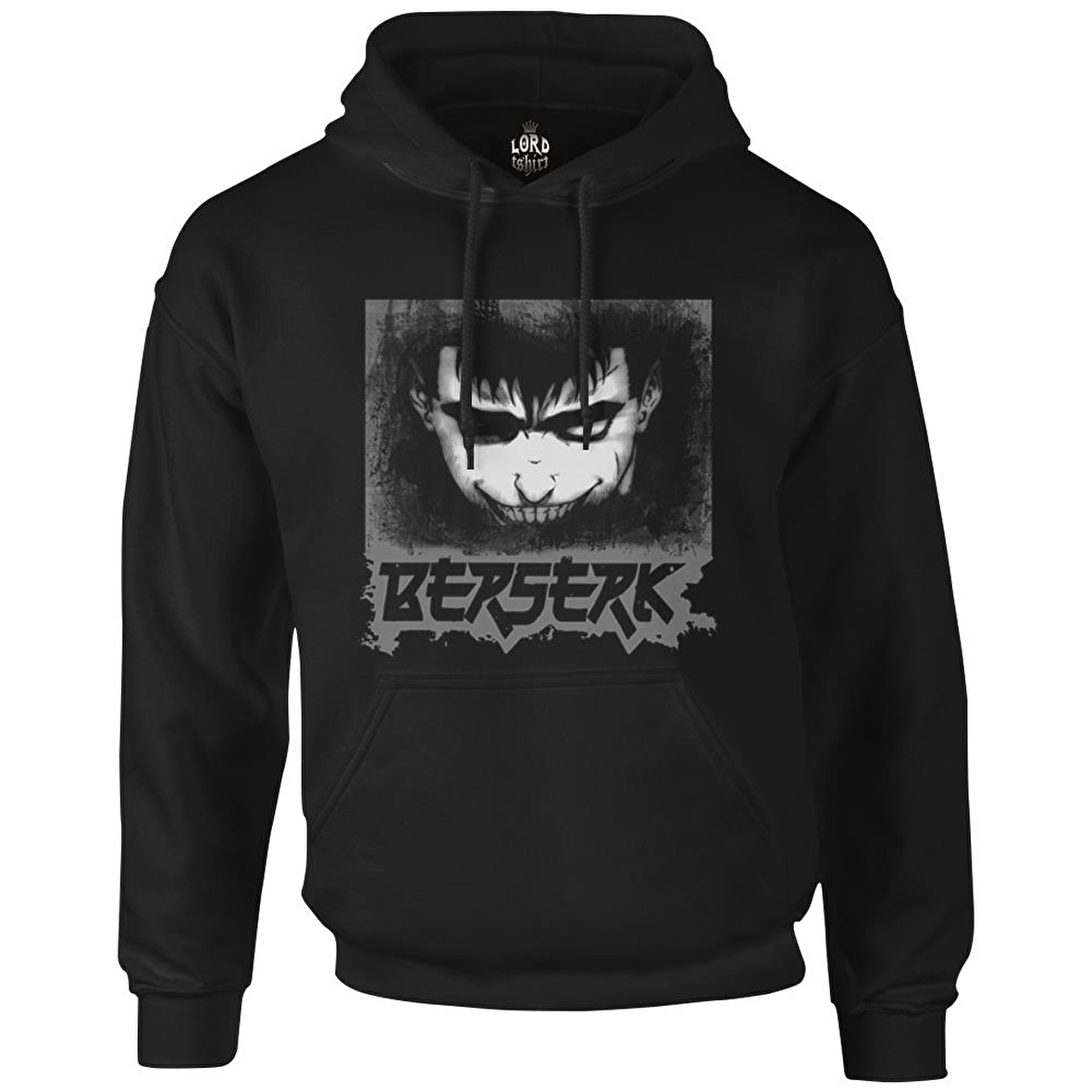 Berserk - Gatsu Siyah Erkek Fermuarsız Kapşonlu