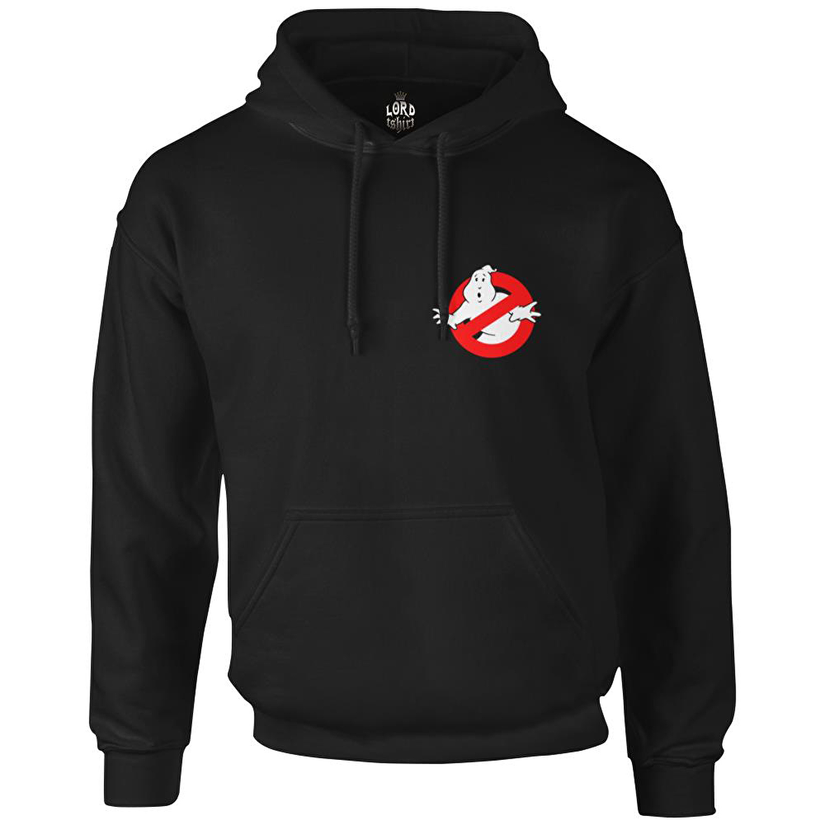 Ghost Busters Logo Siyah Erkek Fermuarsız Kapşonlu