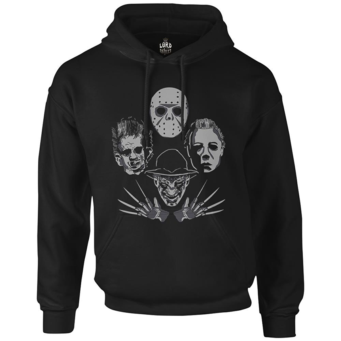 Kings of Horror Siyah Erkek Fermuarsız Kapşonlu