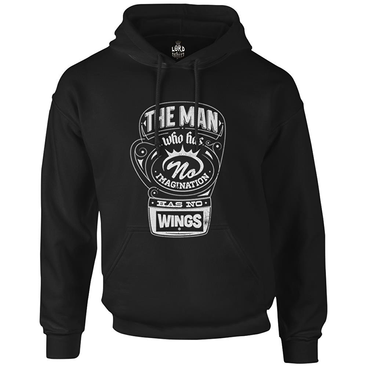 Muhammad Ali - The Man Who has Wings Siyah Erkek Fermuarsız Kapşonlu
