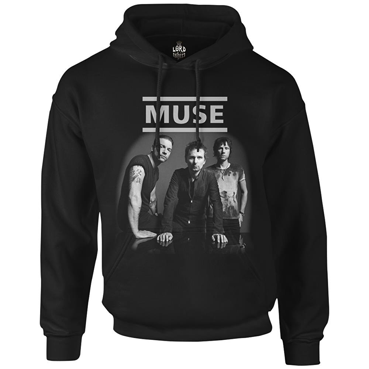 Muse - All Siyah Erkek Fermuarsız Kapşonlu