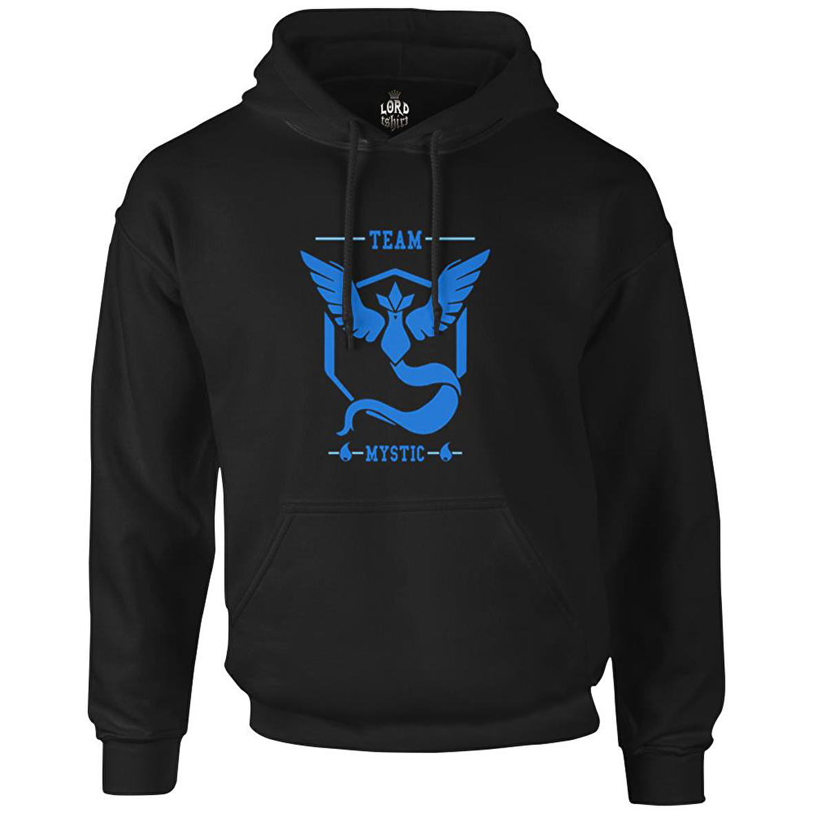 Pokemon Go - Team Mystic Siyah Erkek Fermuarsız Kapşonlu