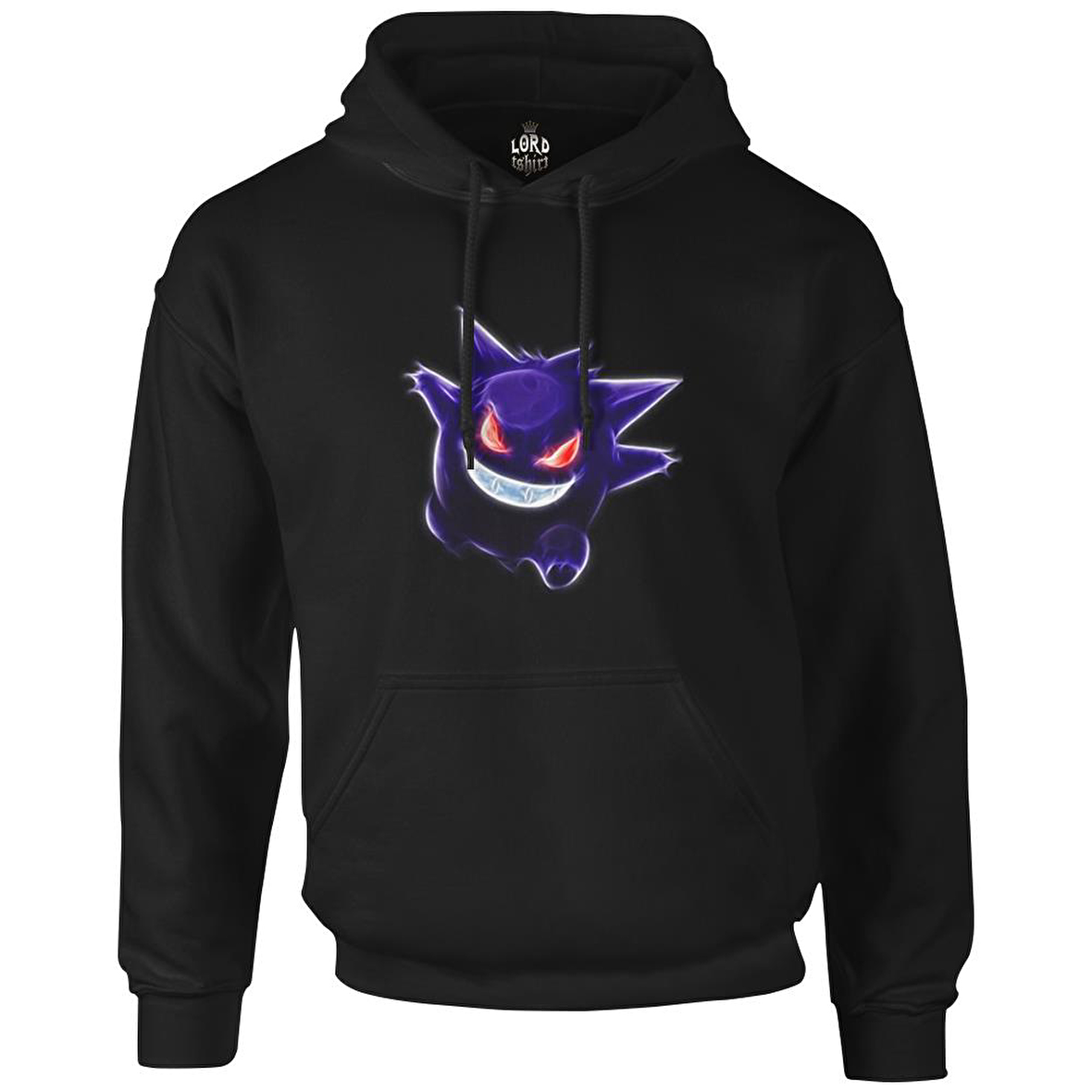 Pokemon Go - Gengar Siyah Erkek Fermuarsız Kapşonlu