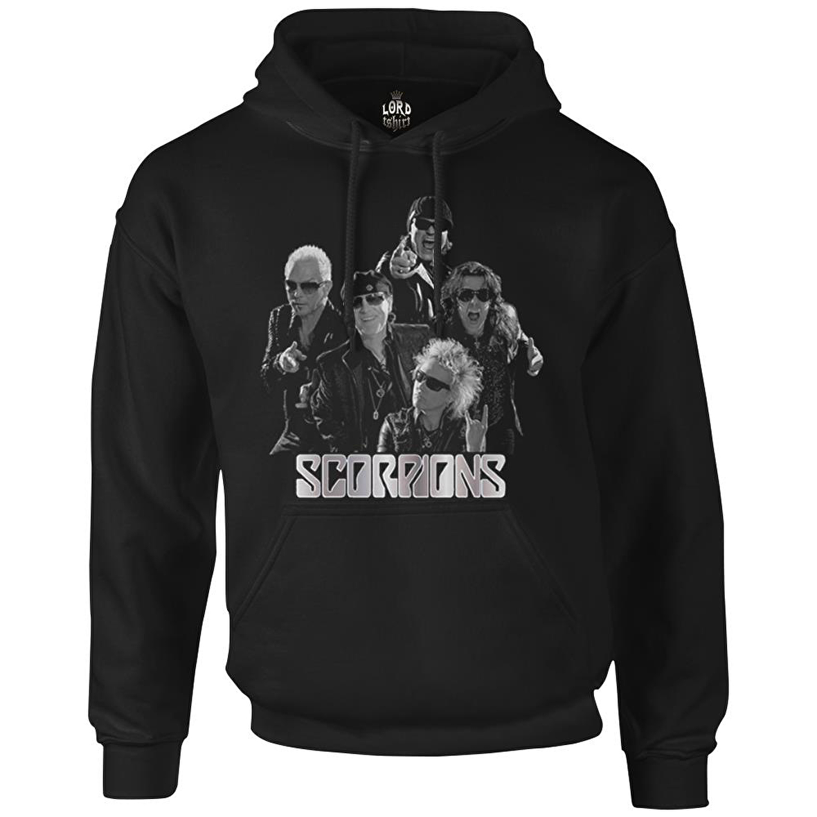 Scorpions - Group Siyah Erkek Fermuarsız Kapşonlu