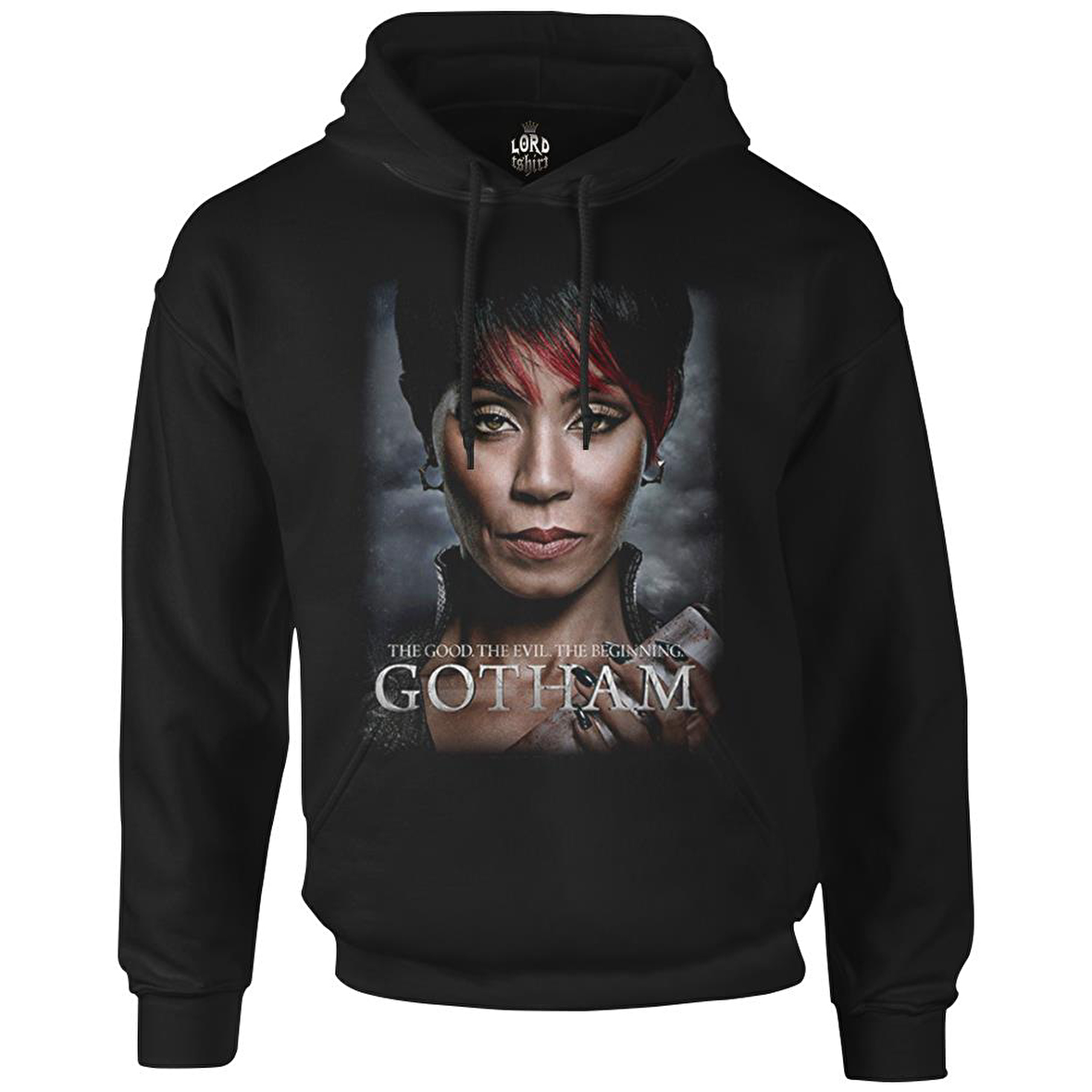 Gotham - The Beginning Siyah Erkek Fermuarsız Kapşonlu