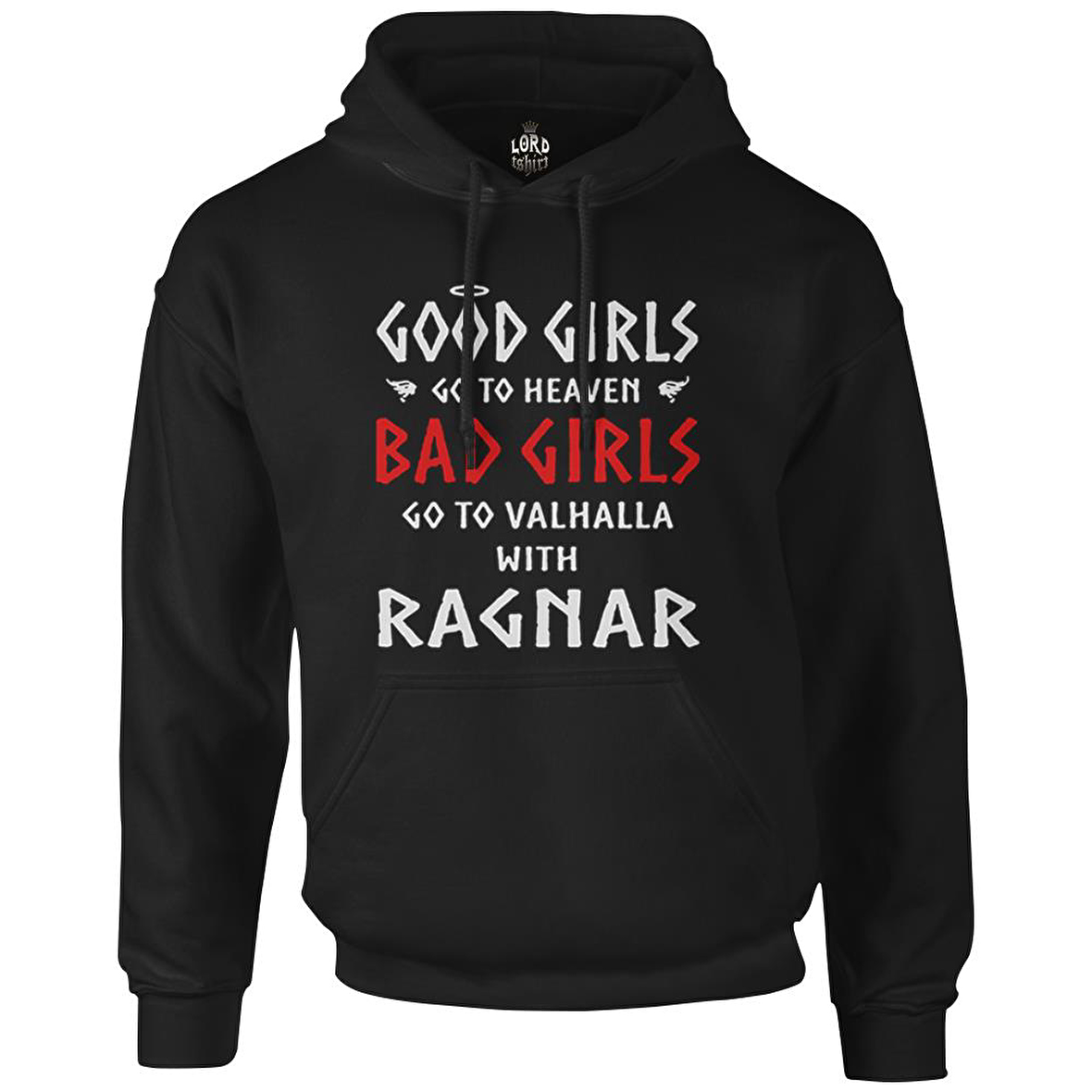 Vikings - Valhalla Siyah Erkek Fermuarsız Kapşonlu