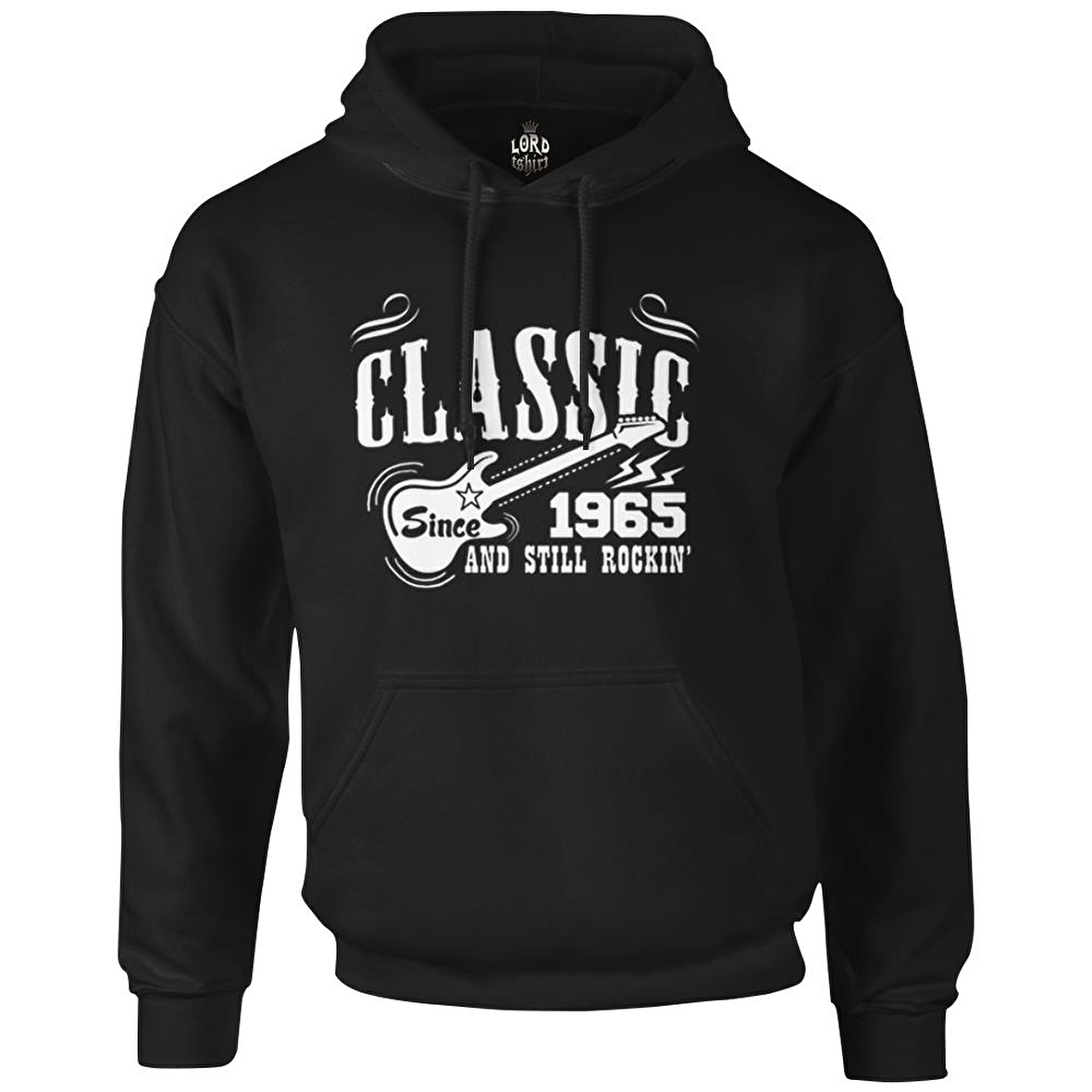 Since 1965 Siyah Erkek Fermuarsız Kapşonlu