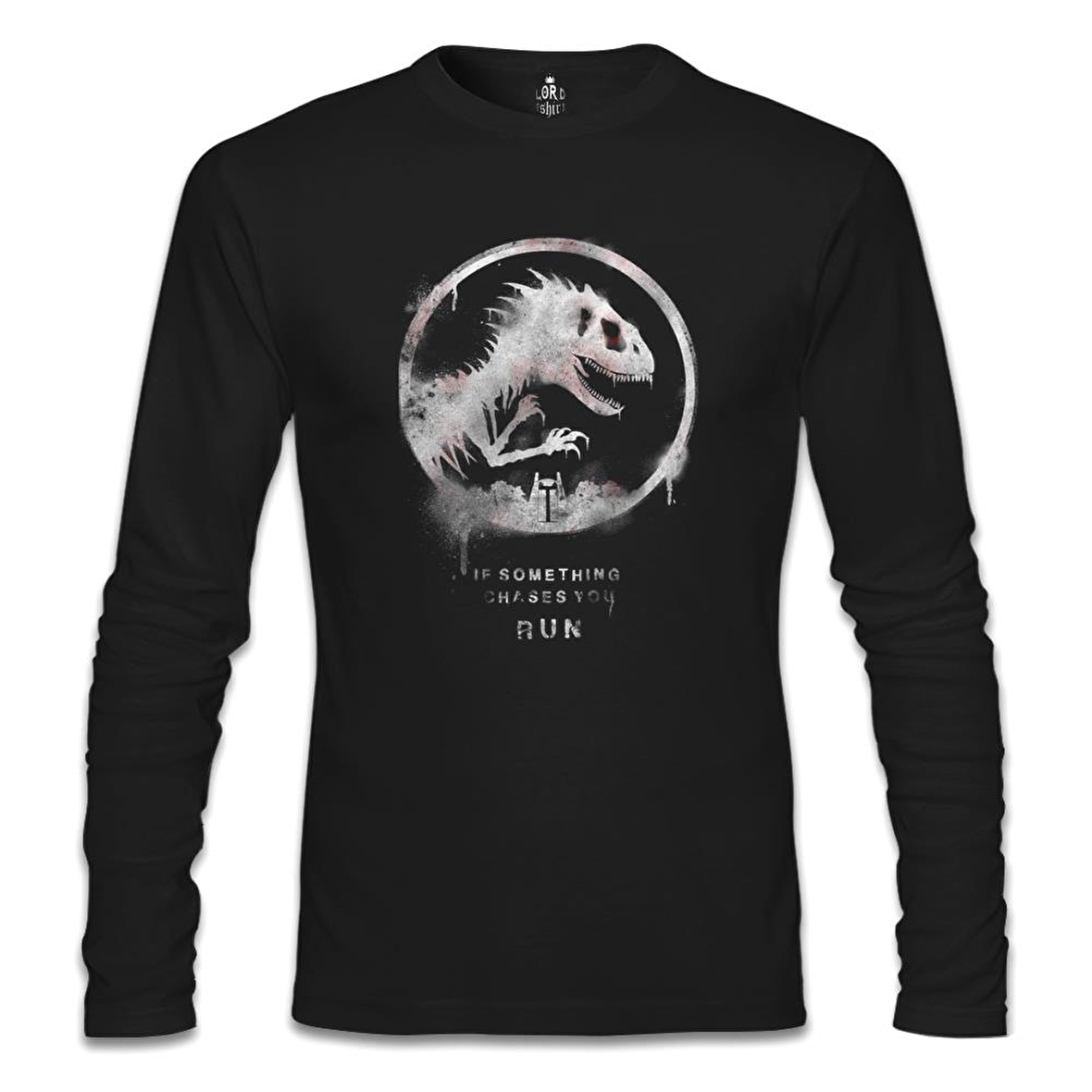 Jurassic Park - Run Siyah Erkek Sweatshirt
