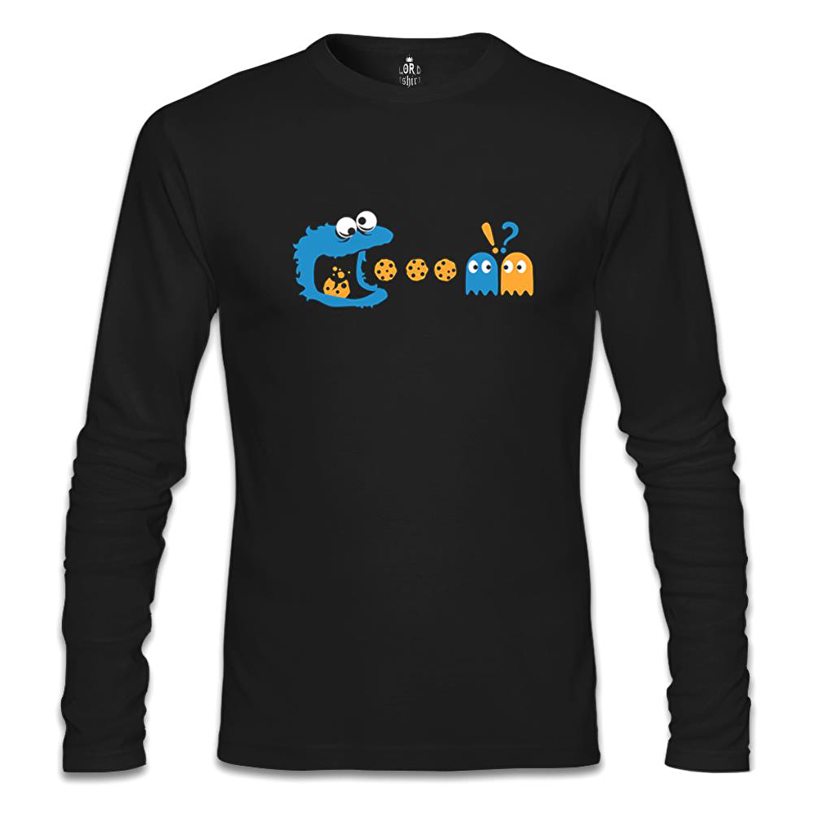 Pac-Man - Kurabiye Canavarı Siyah Erkek Sweatshirt